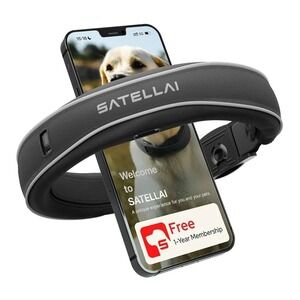 SATELLAI Dog Wireless Fences, Gray The Most Advanced GPS Dog Collar (Read Desc)